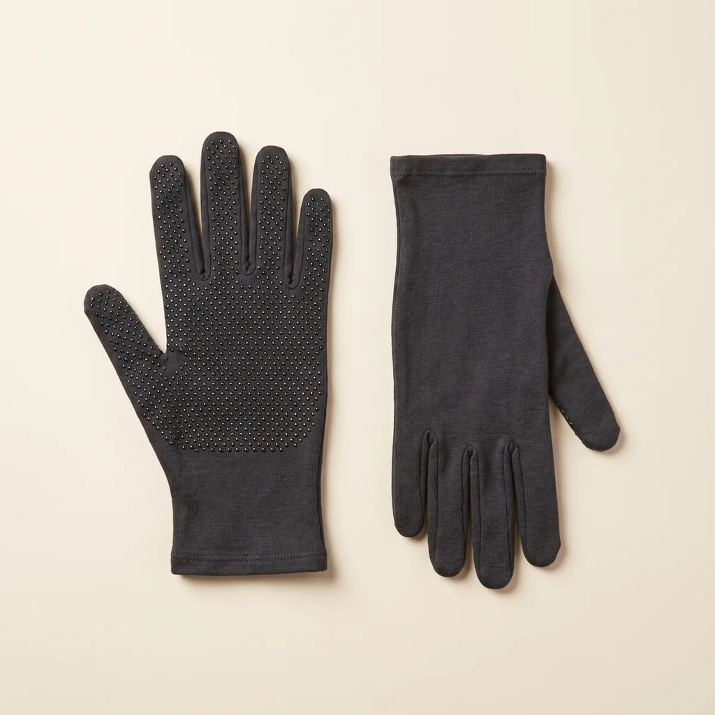 Zipleek Donning Gloves — pair laid flat showing rubber grip palm and smooth back