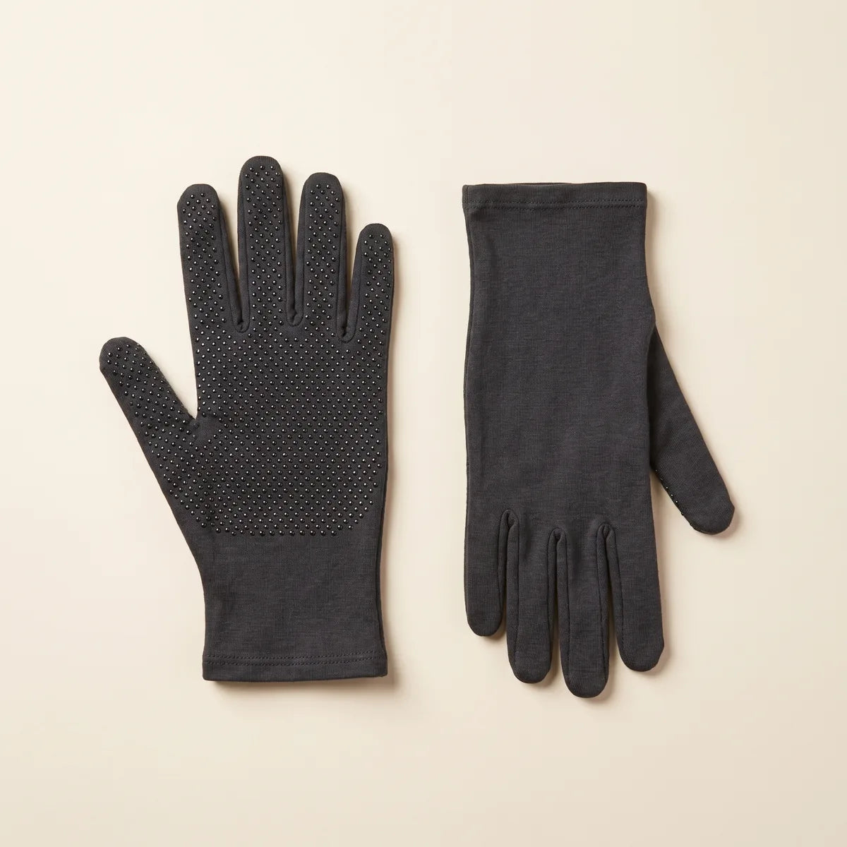 Zipleek Donning Gloves — pair laid flat showing rubber grip palm and smooth back